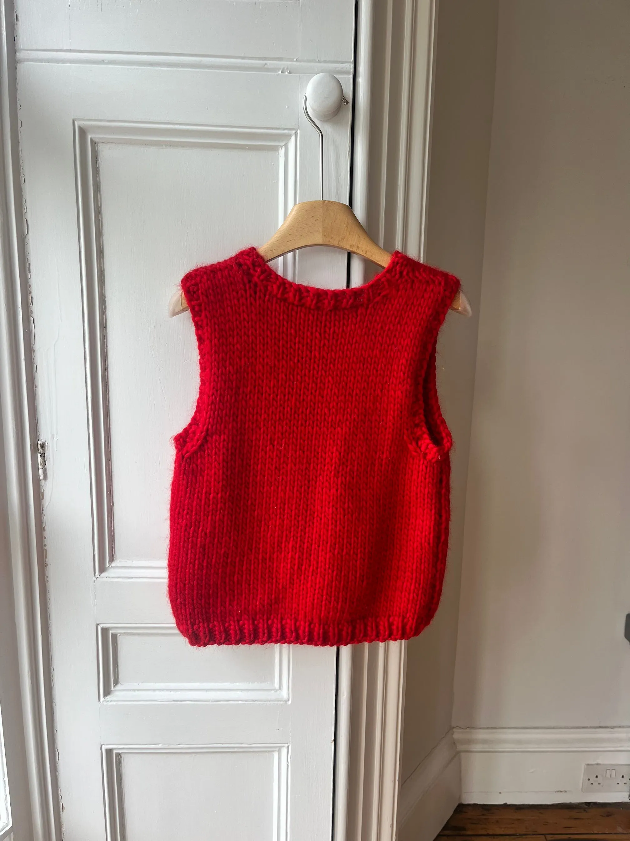 Red Floral Sweater Vest S/M (Sample)