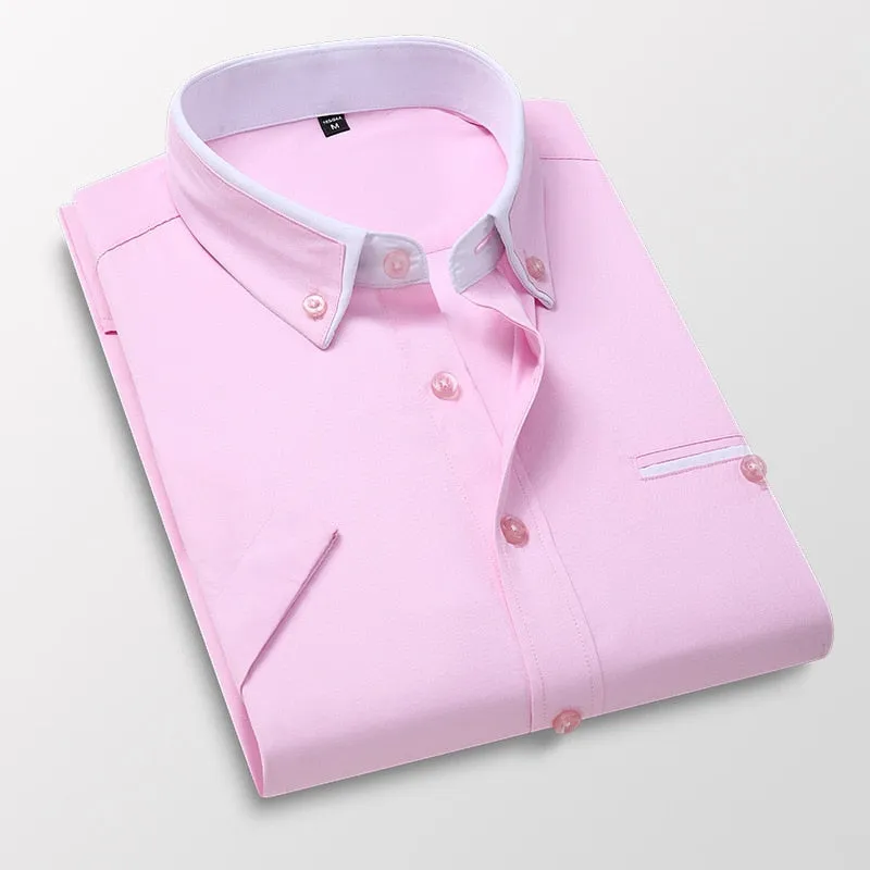 Summer Shirt Men's Short Sleeves Button Up Shirt Turn-down Collar Casual Clothing