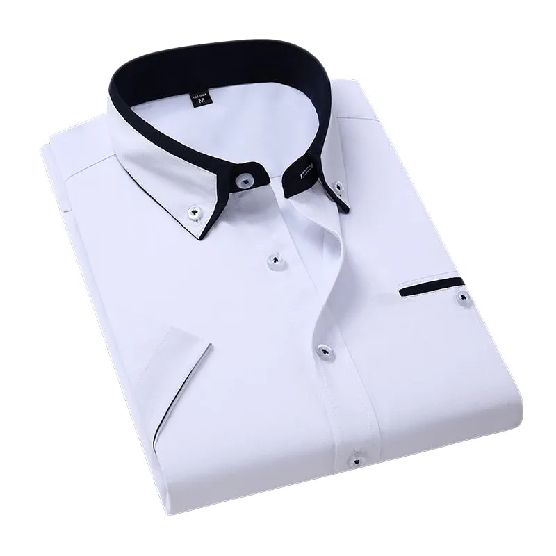 Summer Shirt Men's Short Sleeves Button Up Shirt Turn-down Collar Casual Clothing