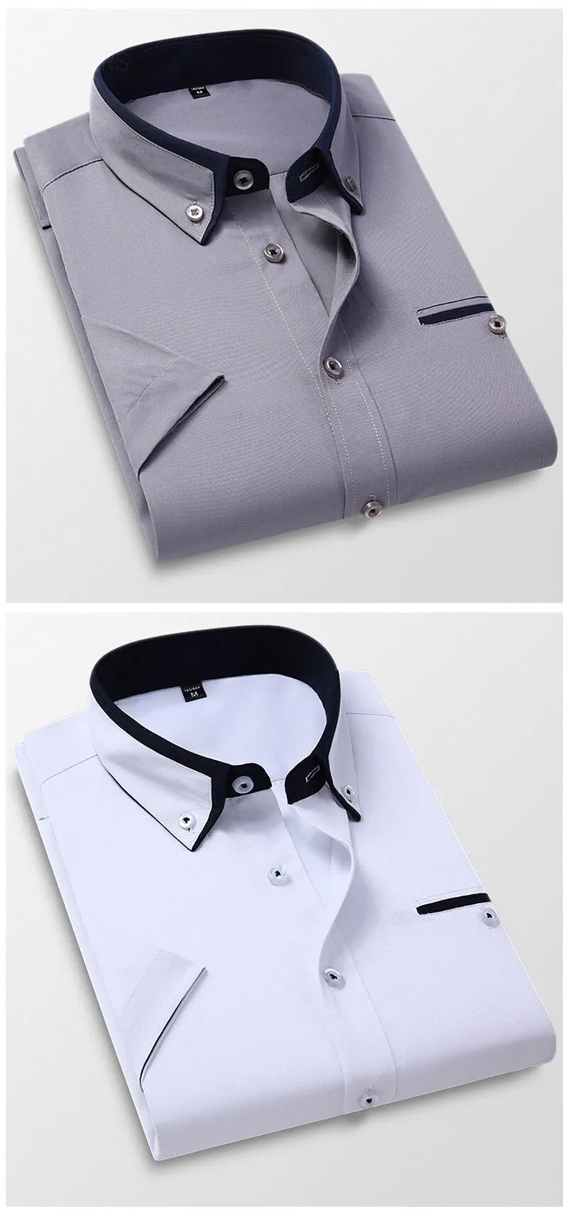 Summer Shirt Men's Short Sleeves Button Up Shirt Turn-down Collar Casual Clothing