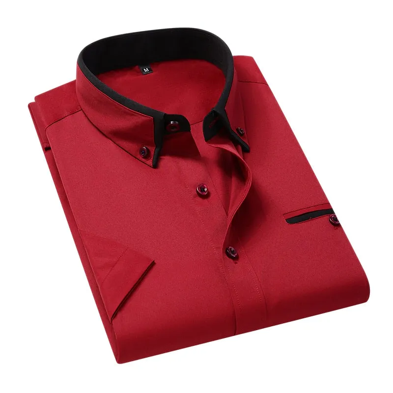 Summer Shirt Men's Short Sleeves Button Up Shirt Turn-down Collar Casual Clothing