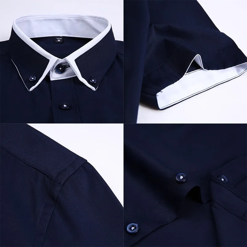 Summer Shirt Men's Short Sleeves Button Up Shirt Turn-down Collar Casual Clothing