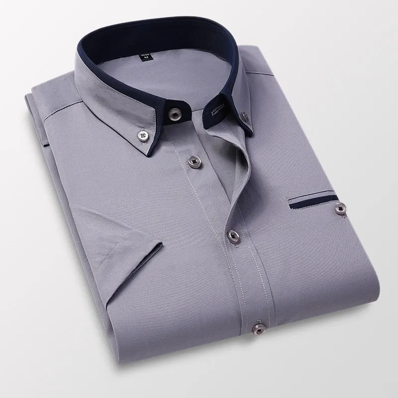 Summer Shirt Men's Short Sleeves Button Up Shirt Turn-down Collar Casual Clothing