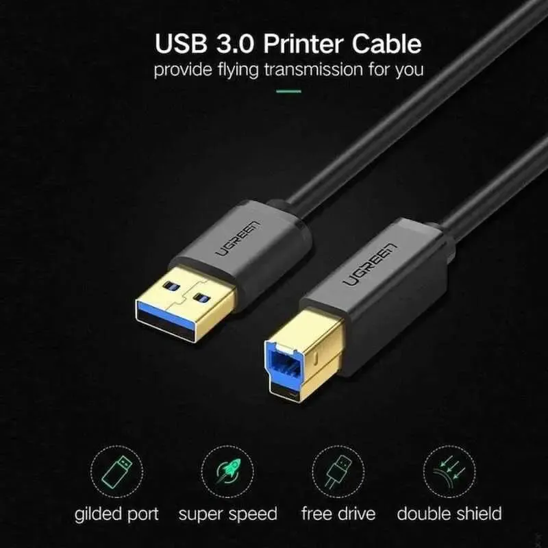 Ugreen 1m USB 3.0 A Male to B Male Printer Cable (30753)