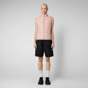 Woman's quilted vest Charlotte in blush pink